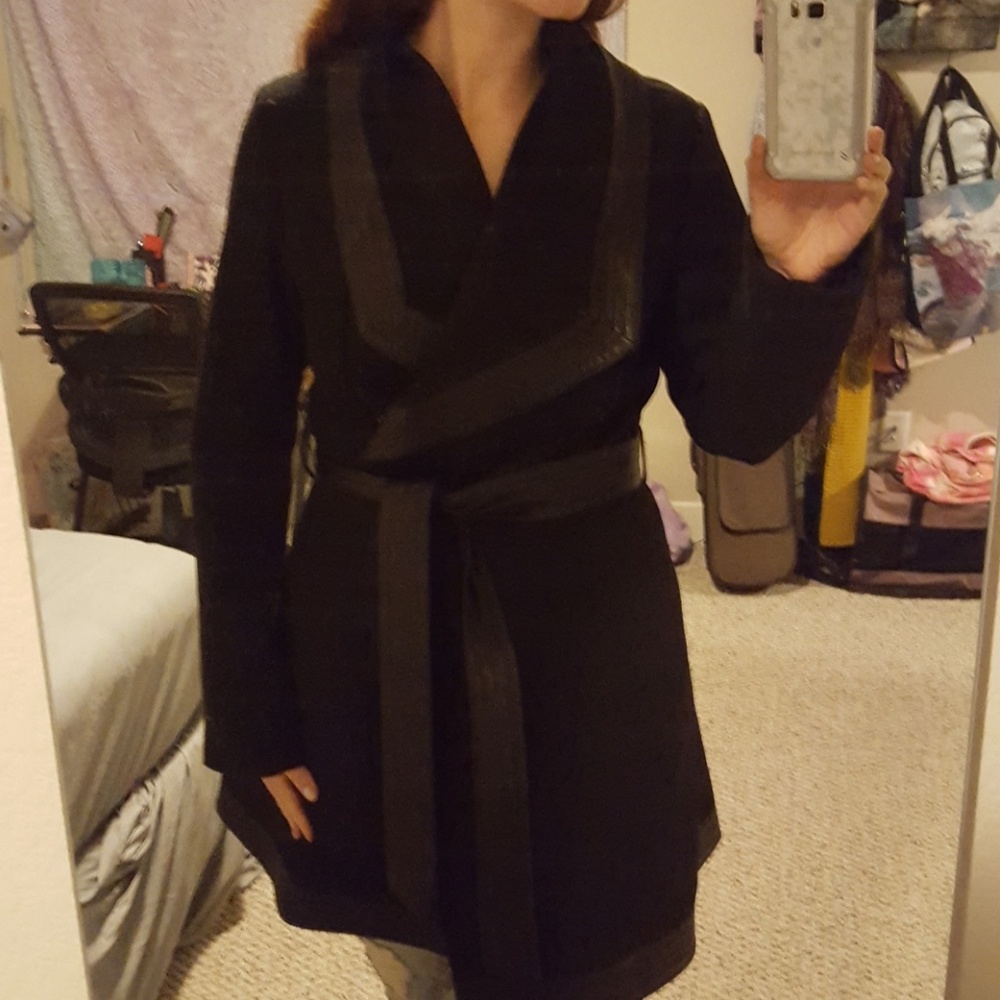 Nastygal long black wool coat